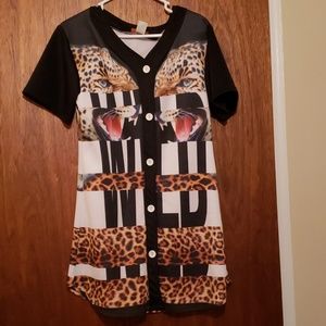 Wild Tigers Oversized Baseball Style Shirt